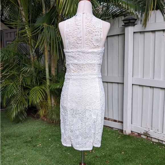 LIKELY (Revolve) White Sheath Lace Halter Neck Midi Dress, size 2 - Picture 4 of 11